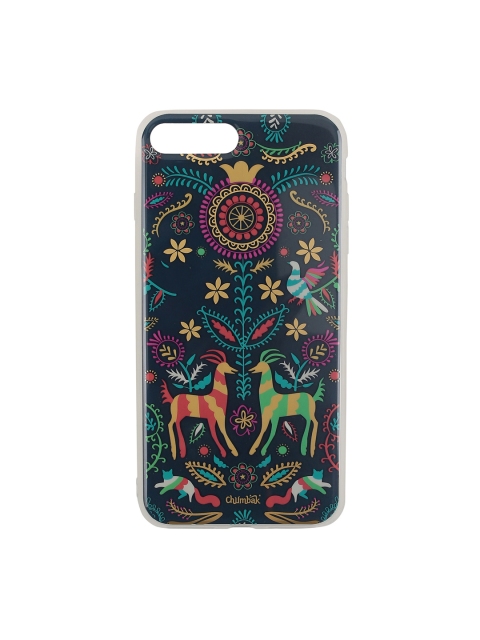 Chumbak Navy Blue & Yellow Printed iPhone 7 Plus Mobile Case Cover