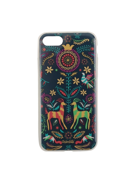 Chumbak Navy Blue & Yellow Printed iPhone 8 and SE Mobile Case Cover