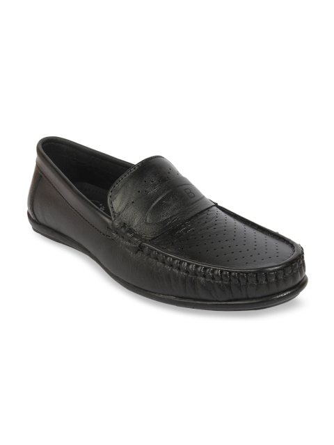Vardhra Men Black Leather Loafers