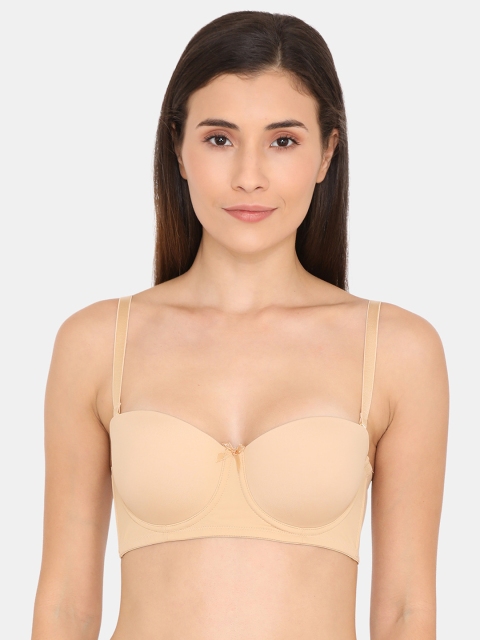 Zivame Beige Solid Underwired Lightly Padded T-shirt Bra ZI1918FASH0NUDE