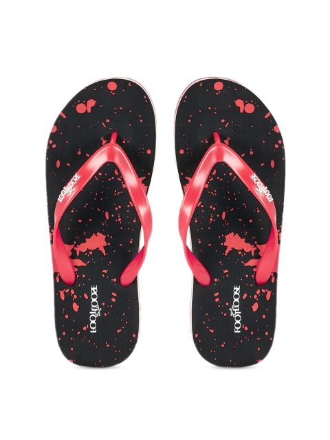 Skybags Men Black & Red Printed Slip-On Flip-Flops