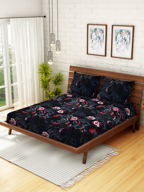 WELHOME Black & Green Floral 160 TC 1 Microfibre Queen Bedsheet with 2 Pillow Covers
WELHOME Black & Green Floral 160 TC 1 Microfibre Queen Bedsheet with 2 Pillow Covers