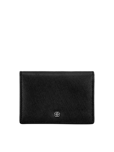 Eske Men Black Textured Leather Card Holder