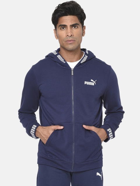 Puma Men Blue Amplified Hooded Sweat Jacket