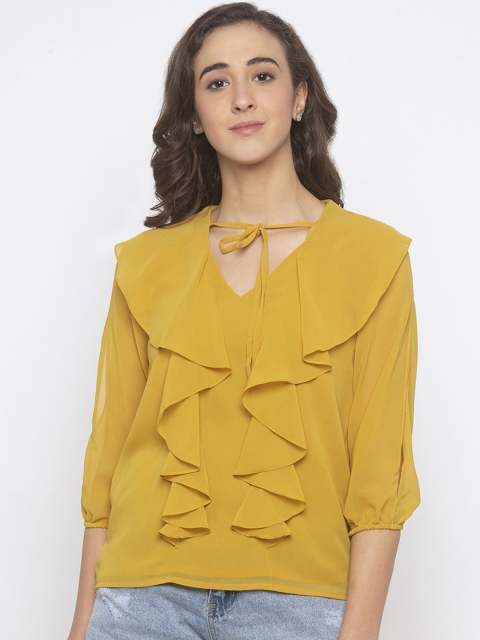 Iti Women Yellow Solid Top