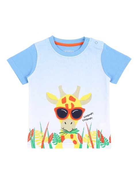 Pantaloons Baby Boys Blue Printed Round Neck T-shirt