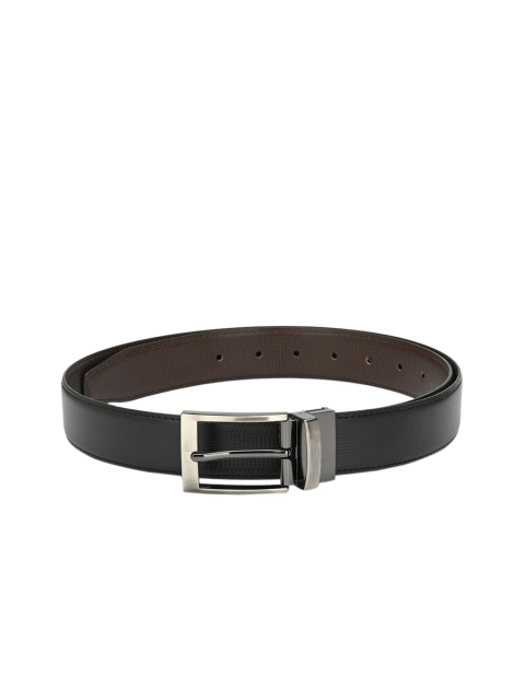 Calvadoss Men Black & Brown Reversible Textured Belt