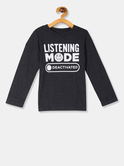 The Childrens Place Boys Grey Printed Round Neck T-shirt