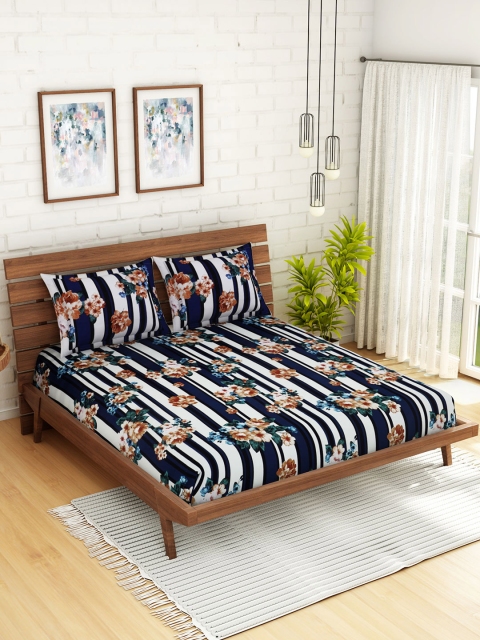 WELHOME Blue & White Floral 200 TC 1 Microfibre Queen Bedsheet with 2 Pillow Covers
WELHOME Blue & White Floral 200 TC 1 Microfibre Queen Bedsheet with 2 Pillow Covers