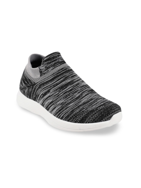 Metro Boys Grey Slip-On Woven Design Sneakers