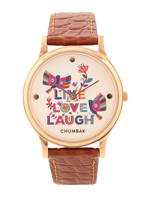 Chumbak Women Cream-Coloured Brass Printed Dial & Brown Leather Straps Analogue Watch
Chumbak Women Cream-Coloured Brass Printed Dial & Brown Leather Straps Analogue Watch
