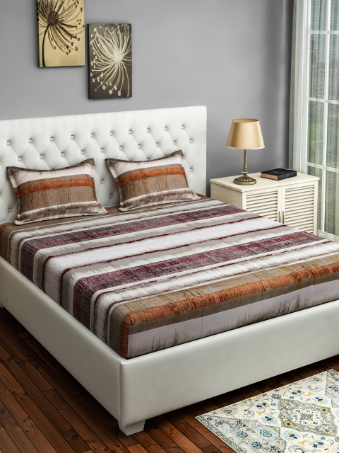 SWAYAM Grey & White Striped 160 TC Cotton 1 Double Queen Bedsheet with 2 Pillow Covers
SWAYAM Grey & White Striped 160 TC Cotton 1 Double Queen Bedsheet with 2 Pillow Covers