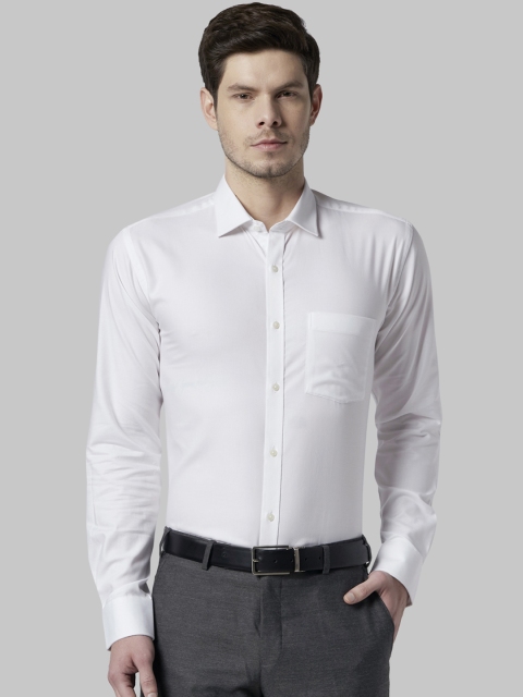 Park Avenue Men White Slim Fit Solid Formal Shirt