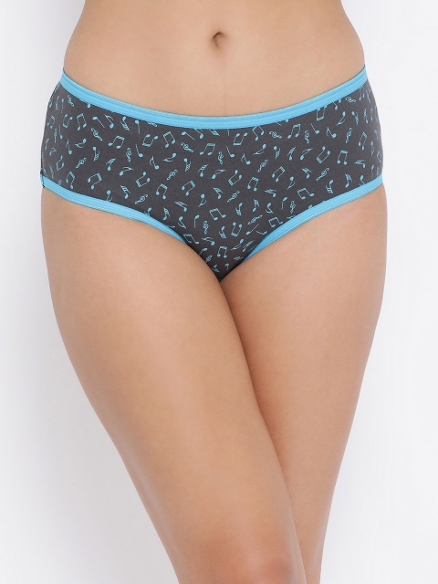 Clovia Women Charcoal Grey & Turquoise blue Printed Mid-Rise Hipster Briefs PN3411P05S
Clovia Women Charcoal Grey & Turquoise blue Printed Mid-Rise Hipster Briefs PN3411P05S