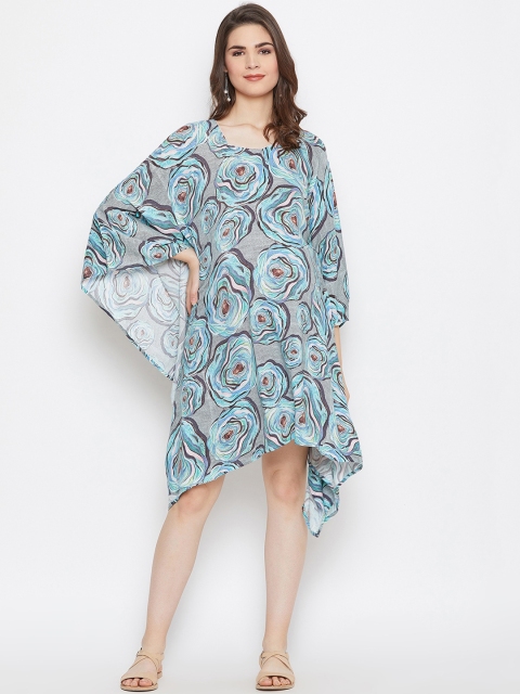 The Kaftan Company Women Blue Printed Kaftan Maternity Dress