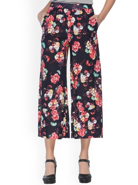 armure Women Black Printed Wide Leg Palazzos