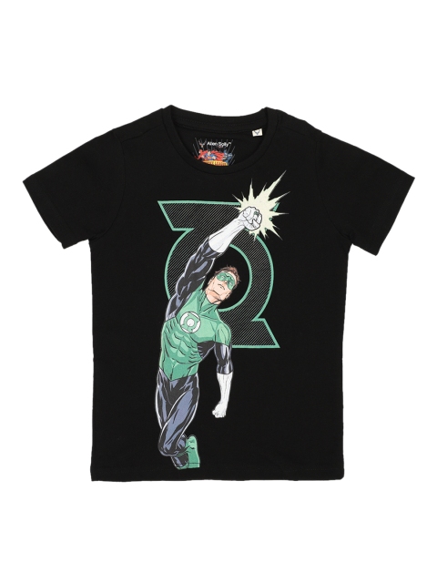Allen Solly Junior Boys Black Green Lantern Printed Hood T-shirt