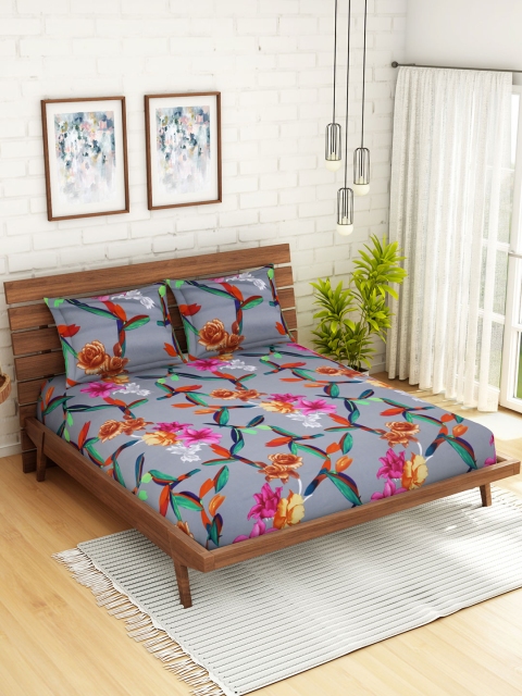 WELHOME Blue & Pink Floral 200 TC 1 Microfibre Queen Bedsheet with 2 Pillow Covers
WELHOME Blue & Pink Floral 200 TC 1 Microfibre Queen Bedsheet with 2 Pillow Covers