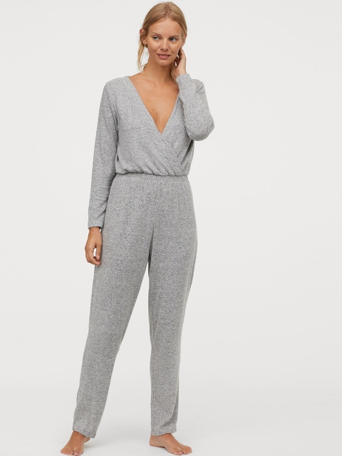H&M Grey Melange Jersey Jumpsuit