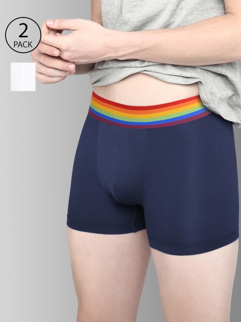 DAMENSCH Men Pack of 2 AER-SOFT Anti-Bacterial Micro-Modal Pride Collection Trunks DAM-PR2-T-PACK-2-KB&FW-MIX, Navy blue
DAMENSCH Men Pack of 2 AER-SOFT Anti-Bacterial Micro-Modal Pride Collection Trunks DAM-PR2-T-PACK-2-KB&FW-MIX, Navy blue