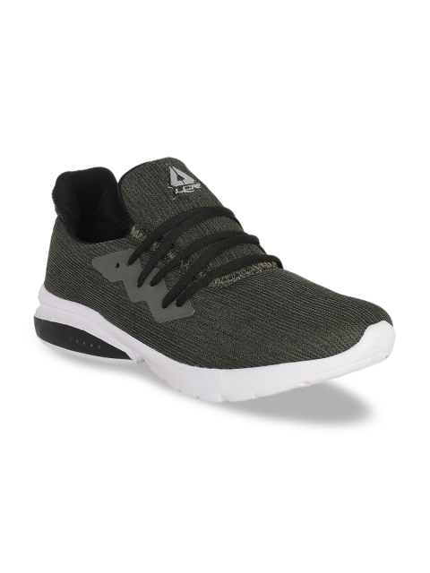 Lancer Men Khaki & Black Woven Design Synthetic Mid-Top Sneakers
