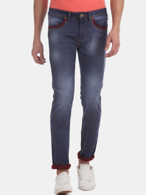 RUF & TUF Men Blue Slim Fit Mid-Rise Clean Look Stretchable Jeans