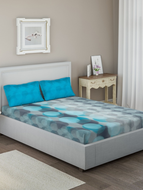 DDecor Turquoise Blue & Grey Geometric 144 TC Cotton 1 Queen Bedsheet with 2 Pillow Covers
DDecor Turquoise Blue & Grey Geometric 144 TC Cotton 1 Queen Bedsheet with 2 Pillow Covers