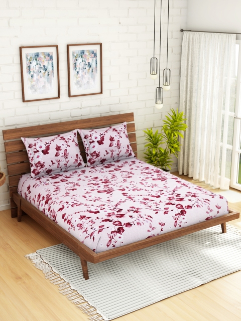 WELHOME Off-White & Maroon Floral 200 TC 1 Microfibre Queen Bedsheet with 2 Pillow Covers
WELHOME Off-White & Maroon Floral 200 TC 1 Microfibre Queen Bedsheet with 2 Pillow Covers
