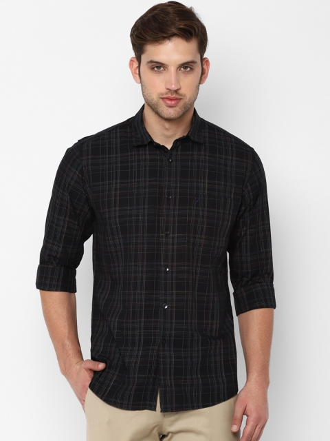 Allen Solly Men Black Slim Fit Checked Casual Shirt