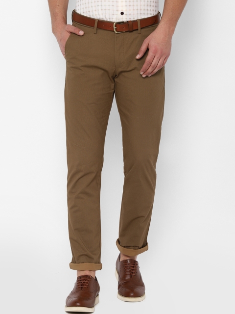 Allen Solly Men Khaki Original Slim Fit Solid Regular Trousers