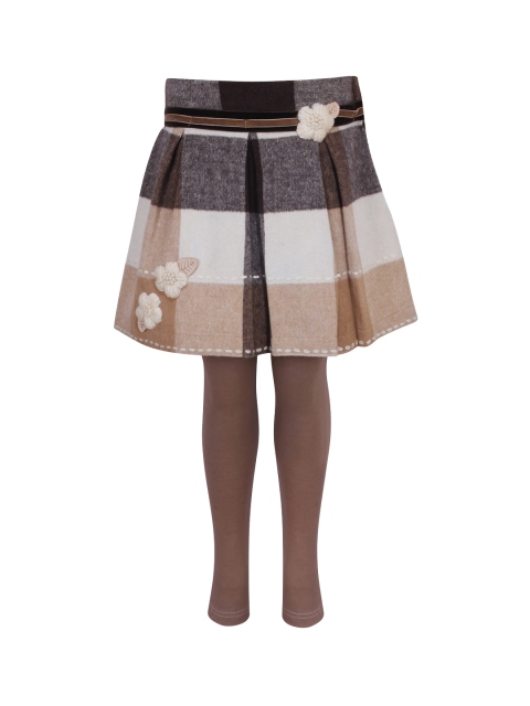 CUTECUMBER Girls Cream Coloured & Brown Checked Knee-Length A-Line Pleated Wool Skirt With Leggings
CUTECUMBER Girls Cream Coloured & Brown Checked Knee-Length A-Line Pleated Wool Skirt With Leggings