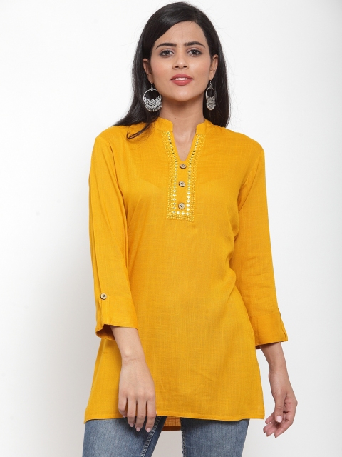 Kiaasa Women Yellow Solid Tunic