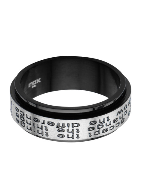 Inox Jewelry Men Black & Silver-Toned Stainless Steel Serenity Prayer Spinner Ring
Inox Jewelry Men Black & Silver-Toned Stainless Steel Serenity Prayer Spinner Ring