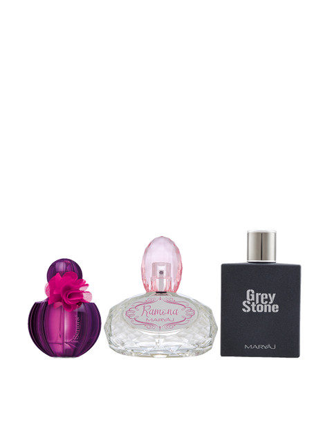 Ajmal Unisex Set of 3 Senora EDP 75ML Ramona EDP 100ML & GreyStone EDP Perfumes 100ML, Purple
Ajmal Unisex Set of 3 Senora EDP 75ML Ramona EDP 100ML & GreyStone EDP Perfumes 100ML, Purple