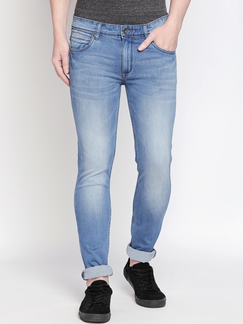 Basics Men Blue Super Skinny Fit Low-Rise Clean Look Stretchable Jeans