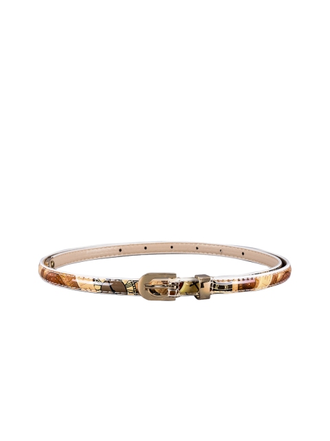 BuckleUp Women Beige Printed Belt