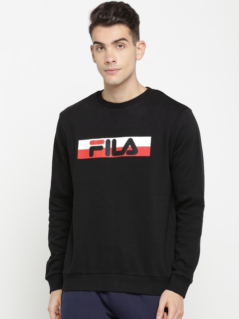 FILA Men Black Printed Sweatshirt