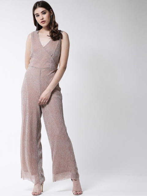 MAGRE Women Pink Self Design Basic Jumpsuit