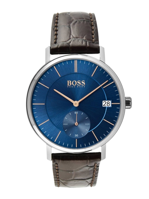 Hugo Boss Men Blue Analogue Leather Watch 1513639