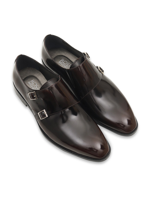 Rosso Brunello Men Deep Brown Solid Leather Formal Monk Straps
Rosso Brunello Men Deep Brown Solid Leather Formal Monk Straps
