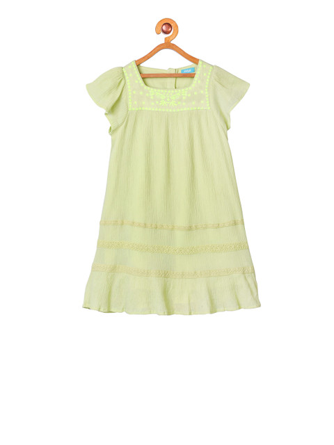 Miyo Girls Lime Green Solid A-Line Dress 
Miyo Girls Lime Green Solid A-Line Dress