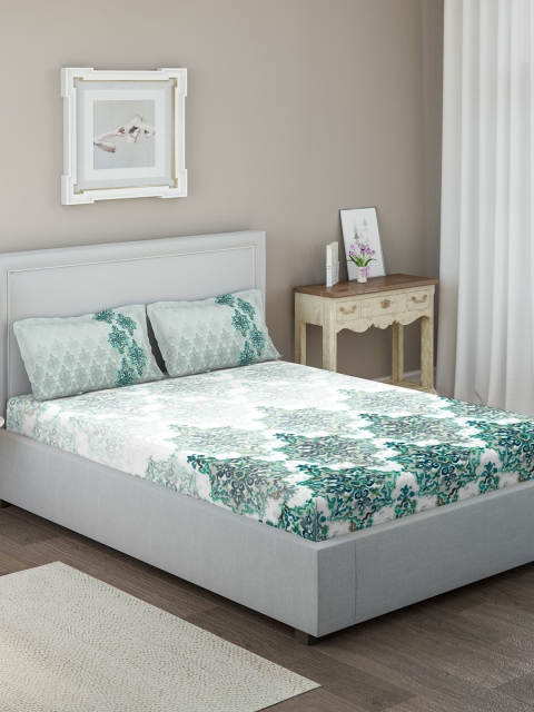 DDecor Turquoise Blue & White Ethnic Motifs 144 TC Cotton 1 Queen Bedsheet with 2 Pillow Covers
DDecor Turquoise Blue & White Ethnic Motifs 144 TC Cotton 1 Queen Bedsheet with 2 Pillow Covers