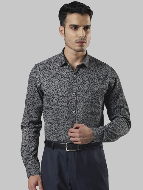 Next Look Men Black & Grey Slim Fit Printed Formal Shirt