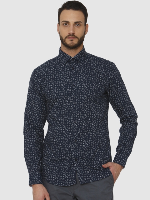 SELECTED Men Blue Slim Fit Printed Casual Shirt