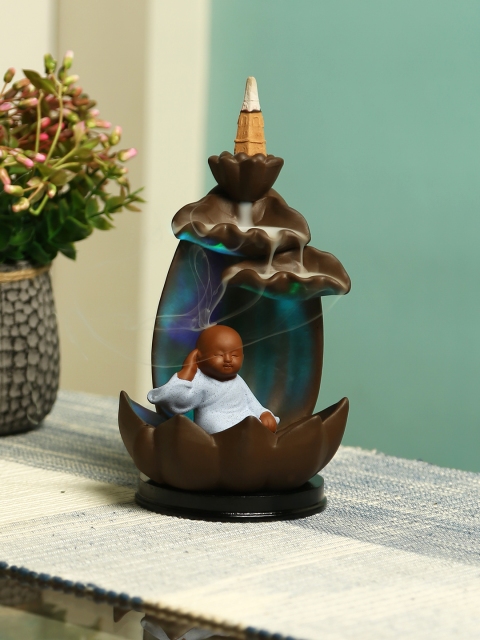 Aapno Rajasthan Brown Resin Smoke Fountain with Backflow Incense Cone