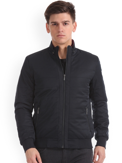 Arrow Sport Men Black Solid Padded Jacket