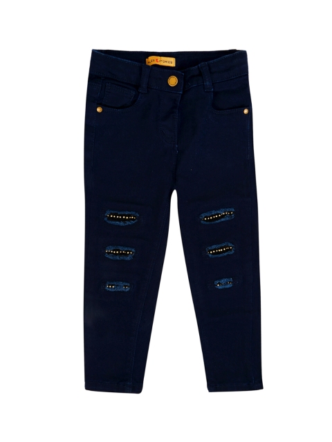 TALES & STORIES Girls Navy Blue Slim Fit Mid-Rise Mildly Distressed Stretchable Jeans
TALES & STORIES Girls Navy Blue Slim Fit Mid-Rise Mildly Distressed Stretchable Jeans