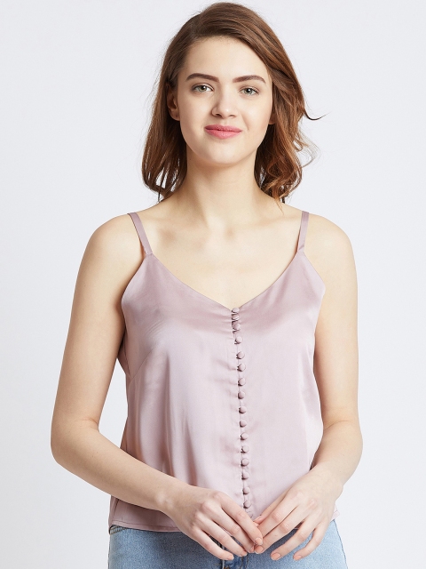 MAGRE Women Lavender Solid A-Line Top