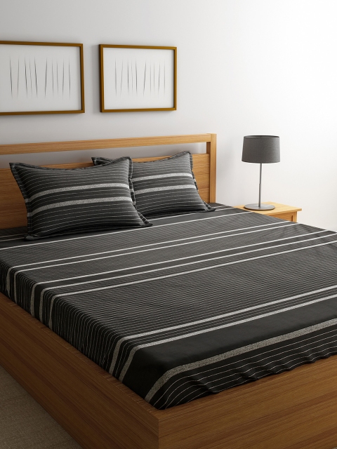 URBAN DREAM Charcoal Grey Striped 210 TC Cotton 1 Queen Bedsheet with 2 Pillow Covers
URBAN DREAM Charcoal Grey Striped 210 TC Cotton 1 Queen Bedsheet with 2 Pillow Covers