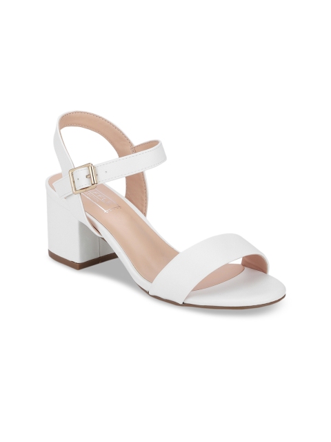 Truffle Collection Women White Solid Heels